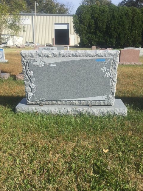 Blank granite headstone